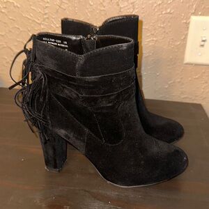 Bamboo black heel boots. Size 10